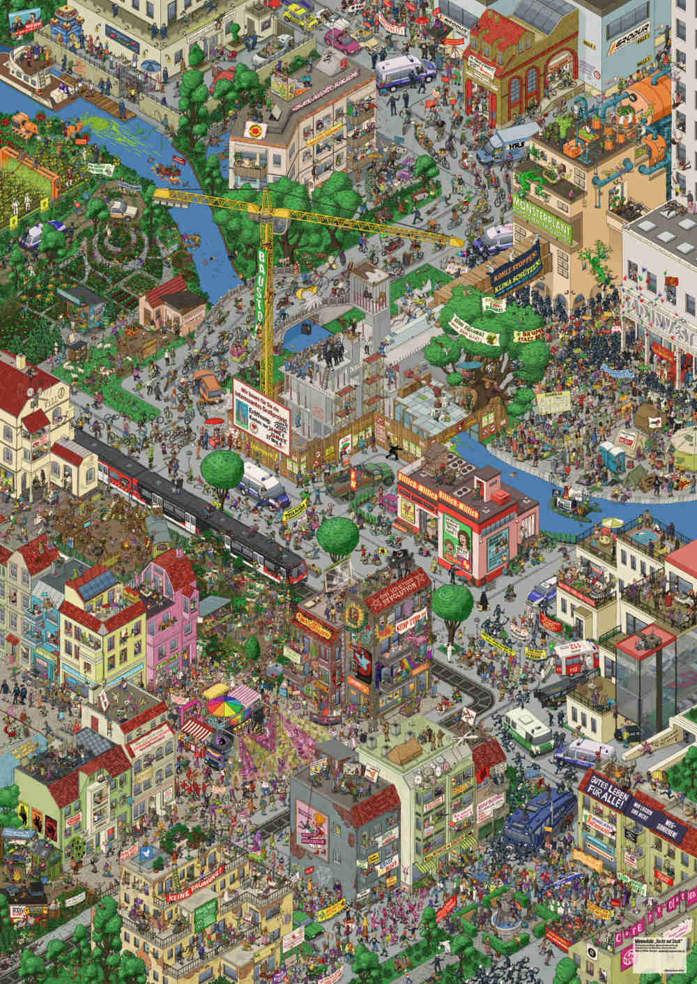 Recht auf Stadt Wimmelbild